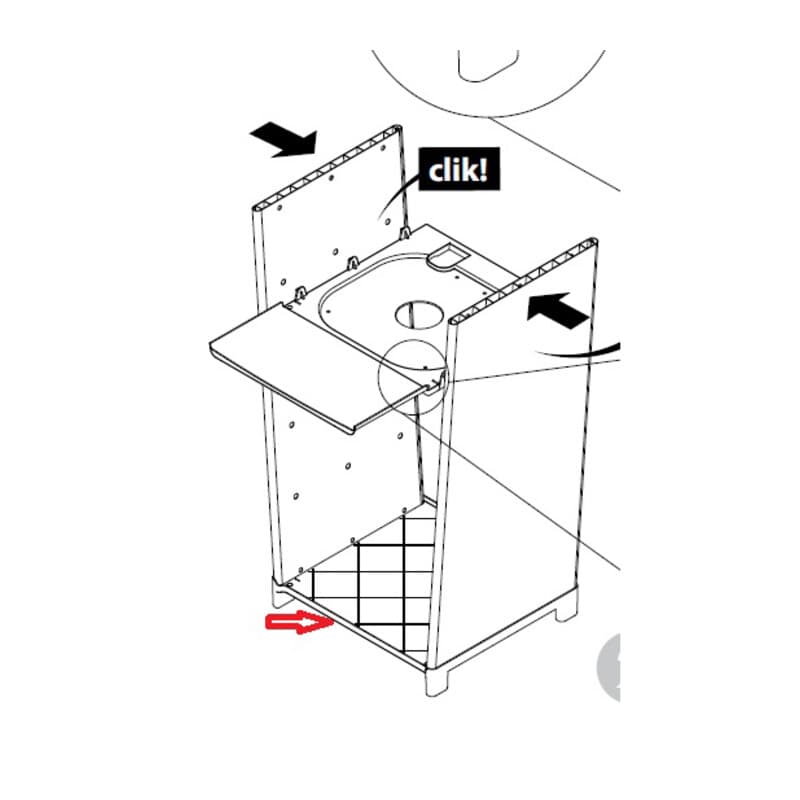 Ricambio Base per Kit Mobile per Lavatoio 40 x 40 x 87H Cm - 2