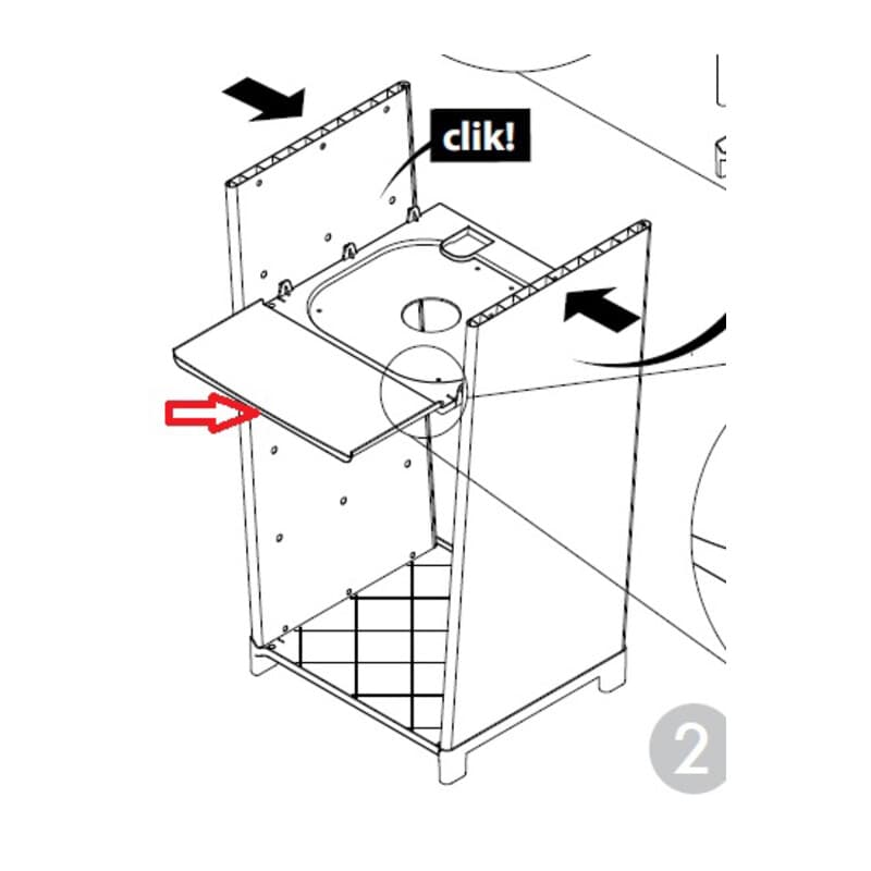 Ricambio Ripiano Centrale per Kit Mobile per Lavatoio 40 x 40 x 87H Cm - 2