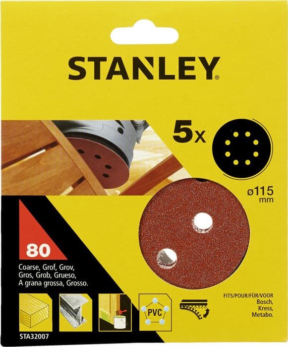 Piranha Stanley STA32007 X32007 5 Dischi Vel. Rot Orb 115 GR.80 1 - 2