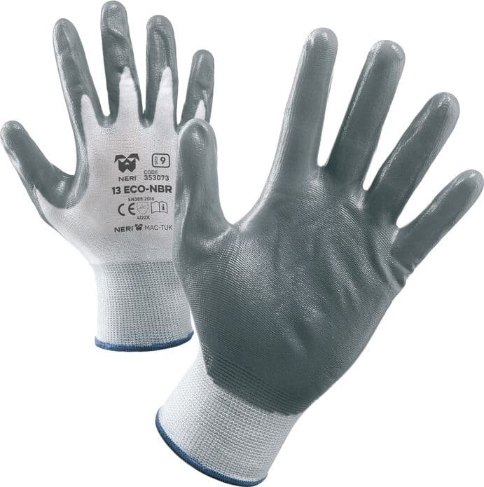 Guanti da Lavoro Nylon Nitrile Nbr 13ECO Taglia 7 12 Paia - 2