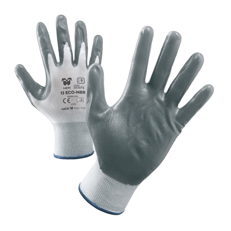 Guanti da Lavoro Nylon Nitrile Nbr 13ECO Taglia 7 12 Paia - 2