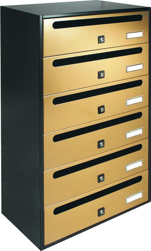Cassetta Postale Alubox Cubo R 6 38,5 x 25 x 63 Oro - 2