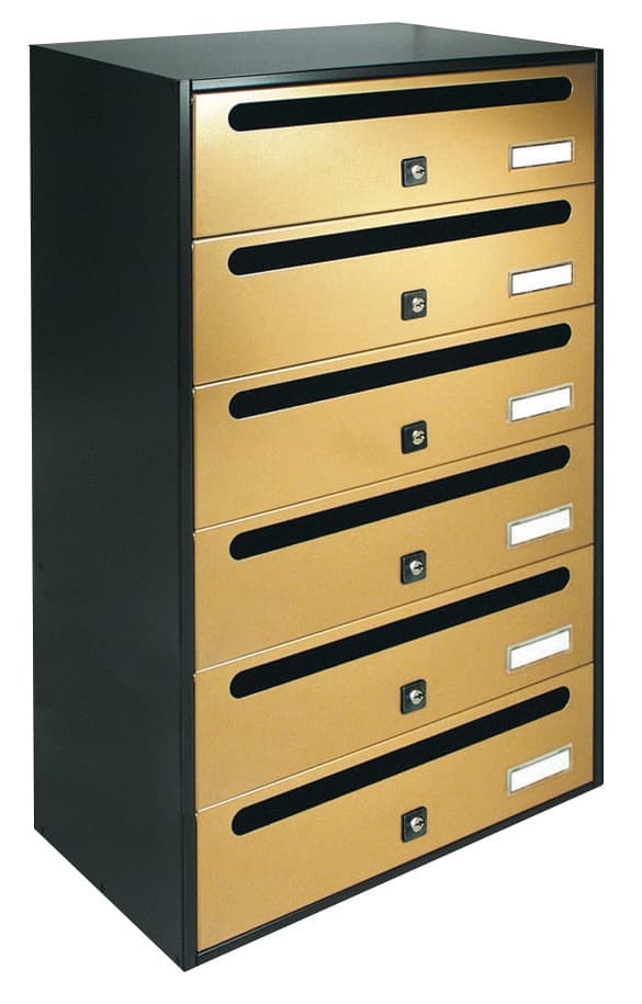 Cassetta Postale Alubox Cubo R 6 38,5 x 25 x 63 Oro - 2