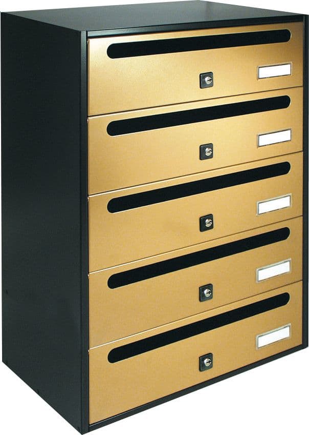Cassetta Postale Alubox Cubo R 5 38,5 x 25 x 53 Oro - 2