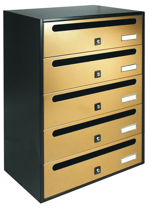 Cassetta Postale Alubox Cubo R 5 38,5 x 25 x 53 Oro - 2