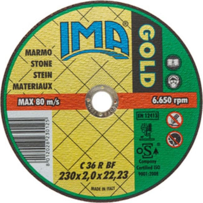 Disco per Marmo Gold Piano Ø 230 x 2 mm Ima 50 Pezzi
