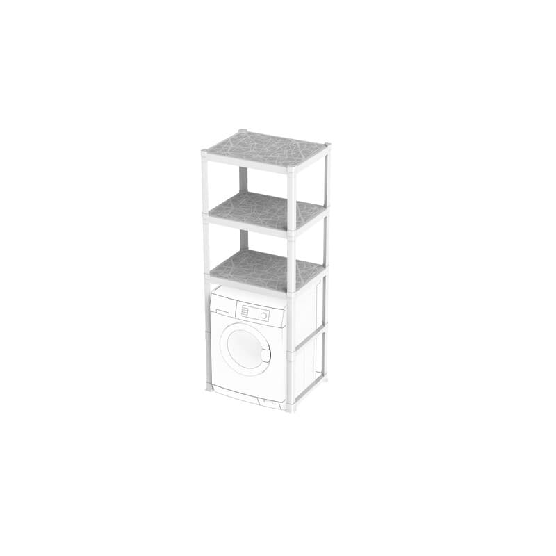 Scaffale Coprilavatrice Bianco 3 Piani Cm 60 x 75 x 184 - 2