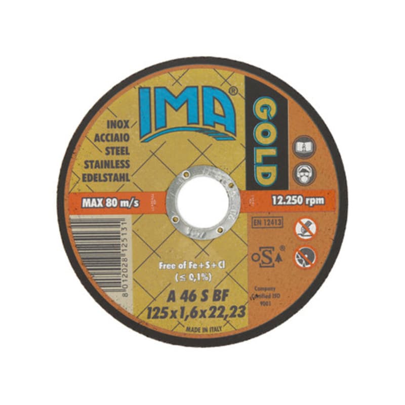 Ima Disco per INOX Gold Piano Ø 125 x 1,6 mm 50 Pezzi - 2
