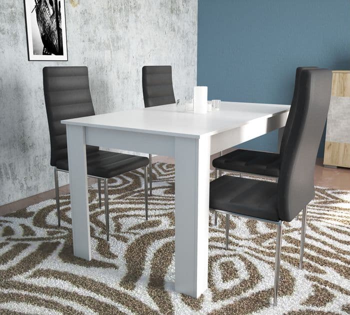Tavolo Allungabile Cm 80 x 140 x 180XH.75 Bianco Luc - 2