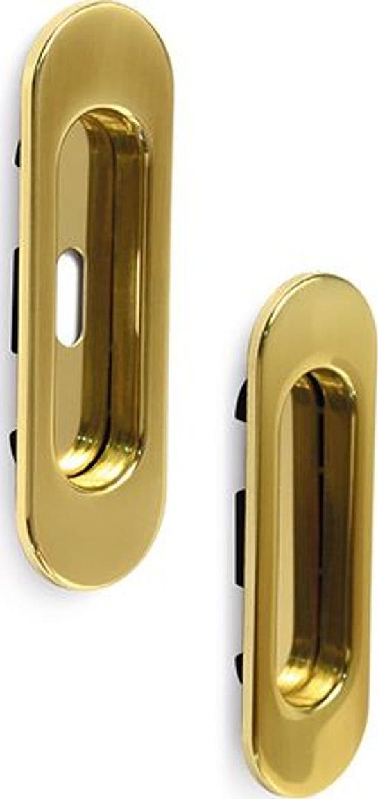 Maniglia Ovale Porta Scorr con Foro e Senza Oro L - 2