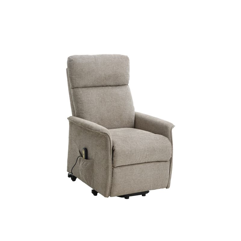 Poltrona Recliner Relax Alzapersona Tessuto Beige - 2