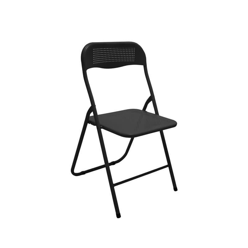 Sedia Pieghevole Metallo Polo Nero 6 Pezzi - 2