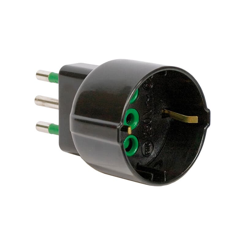 Fme 82.121 Adattatore 10A 2P e T Schuko Nero – Idroweb