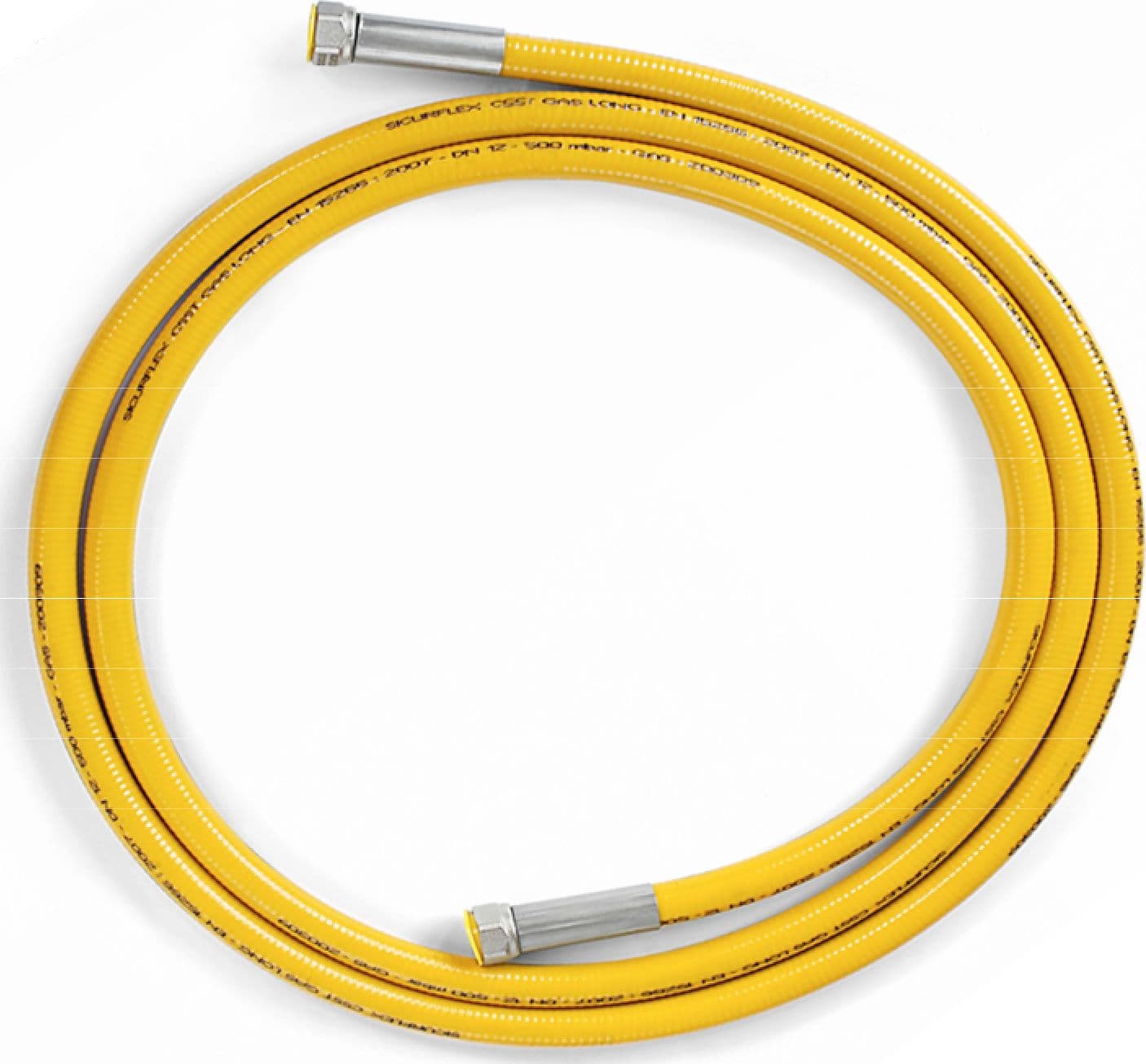Tubo Flessibile Gas 300 cm F.f.1/2 UNI15266 Giallo - 2