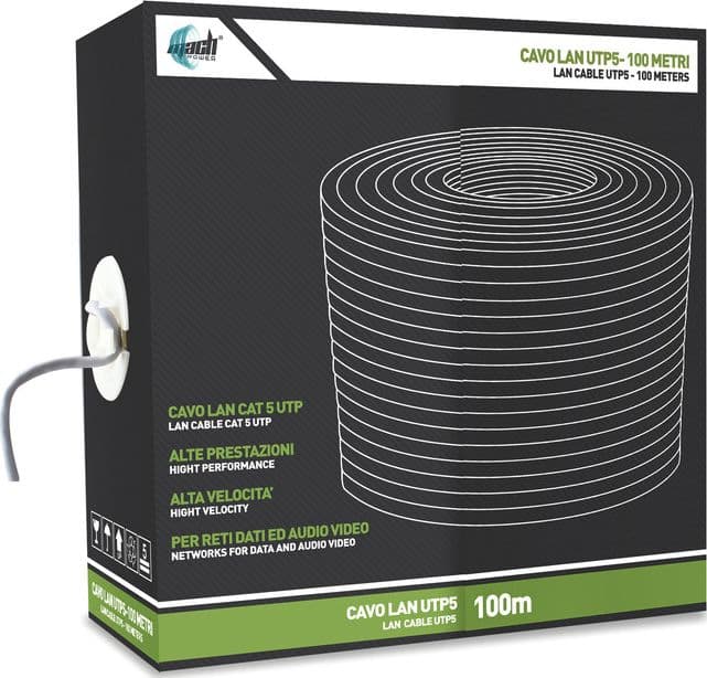 Cavo Lan Utp Cat. 6 Cca 0,56 mm 100 m Grigio - 2