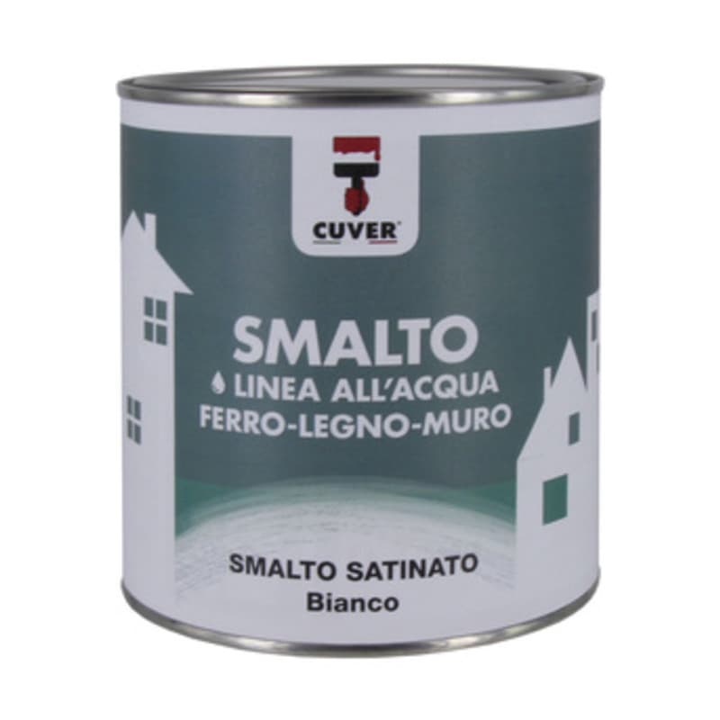 Smalto Satin. Allacqua Cuver Bianco 0,750 l Colorificio I.co.ri.p 6 Pezzi - 2