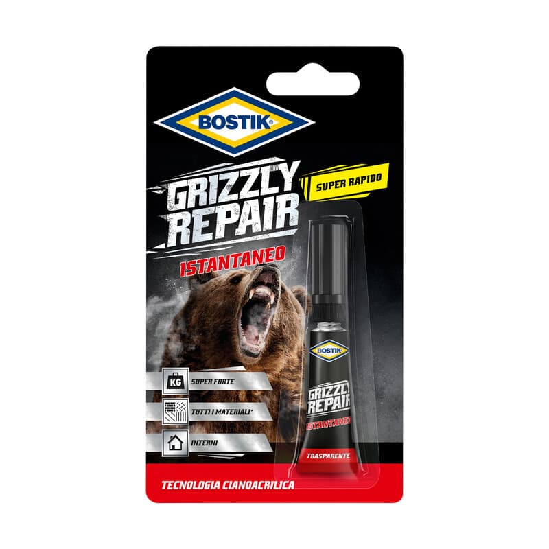 Bostik Grizzly Repair Istantaneo 3 g Blister 12 Pezzi