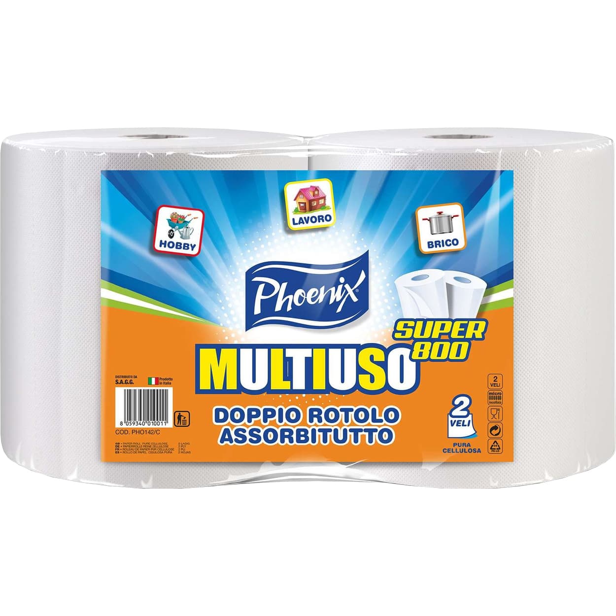 Bobina Carta Pura Cellul Super 800 1,4 kg Ca 2 Pezzi - 2