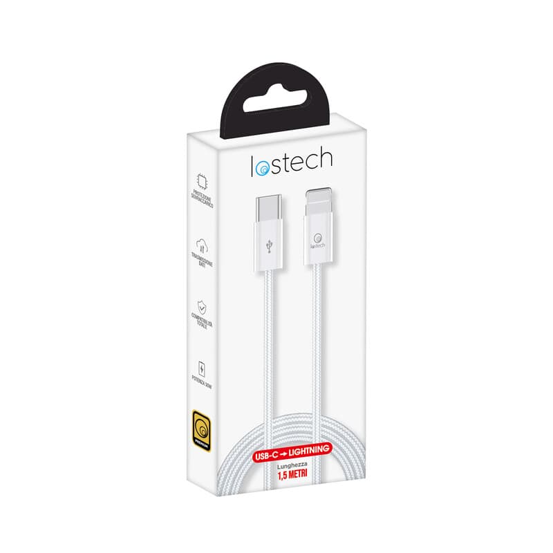 Cavo USB con Lightning 1,5 m 30W Bianco – Idroweb