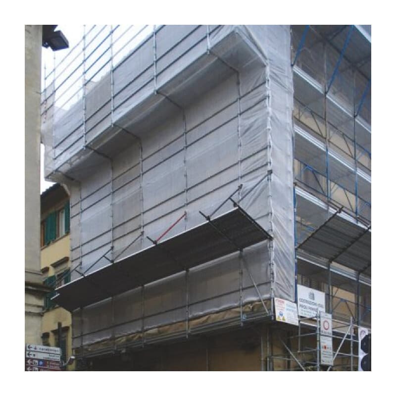 Rete per Ponteggi con Asole 1,8 x 25 m Bianco - 2