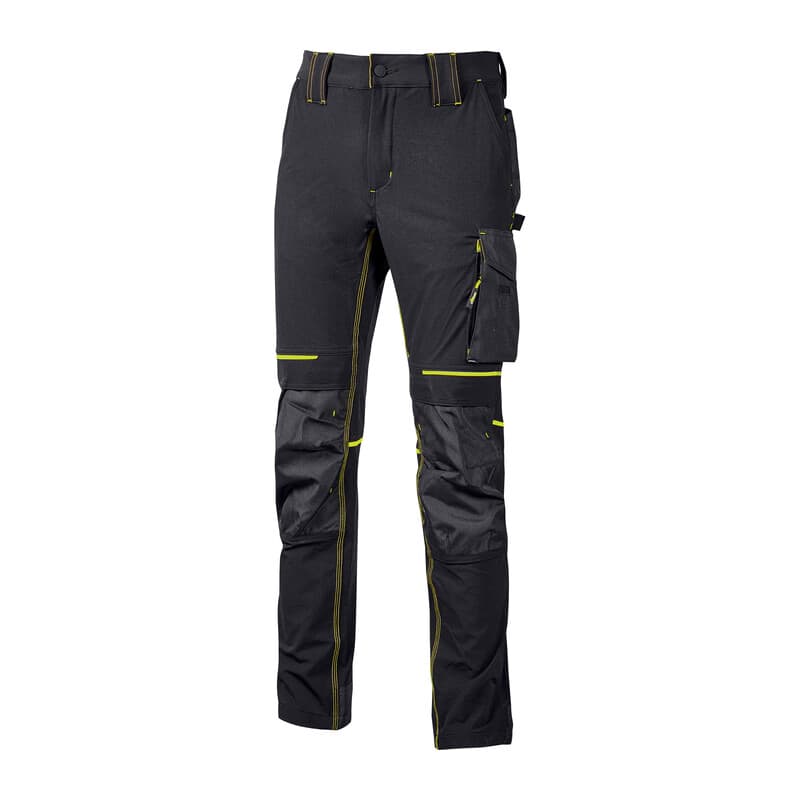 Power Pantalone Atom Slim Fit Nero Giallo Tg.l - 2