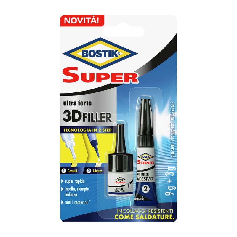 Bostik Adesivo Super 3D Filler Blister 6 Pezzi
