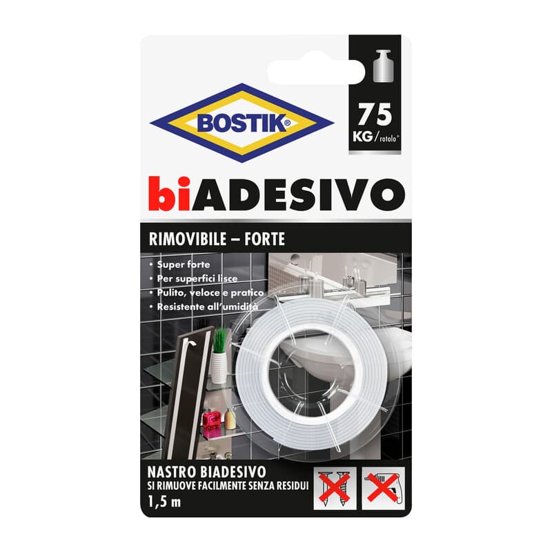 Nastro Biadesivo Rimovibile 19MMX1,5M Bl Bostik 6 Pezzi - 2