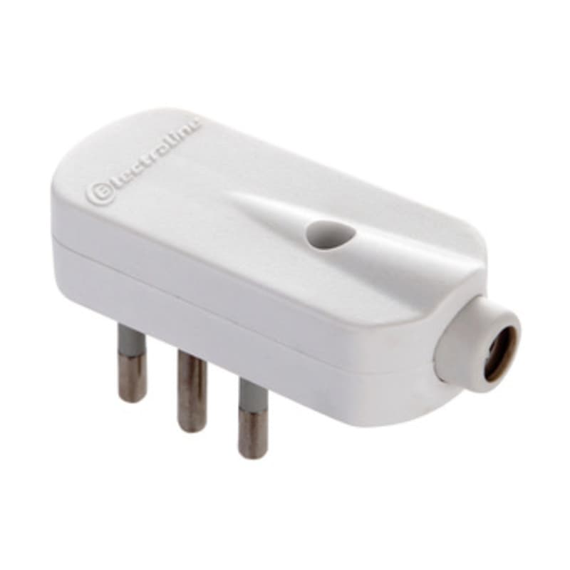 Spina Salvaspazio 10A 2P e T Bianco FIG.6 Electraline 3PMARK 25 Pezzi - 2