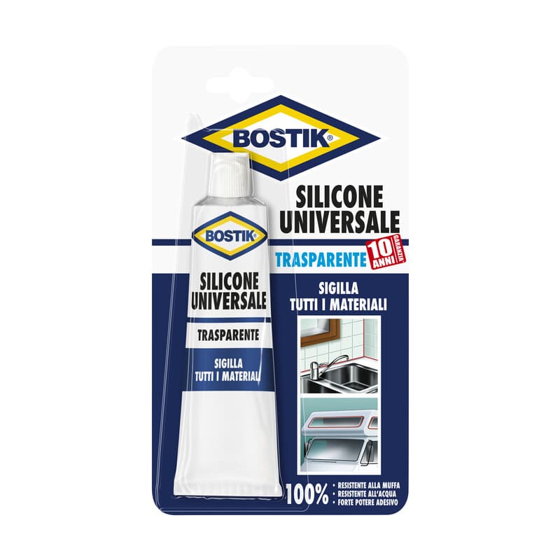 Silicone Universale 60 ml Traspar Blister Bostik 12 Pezzi - 2