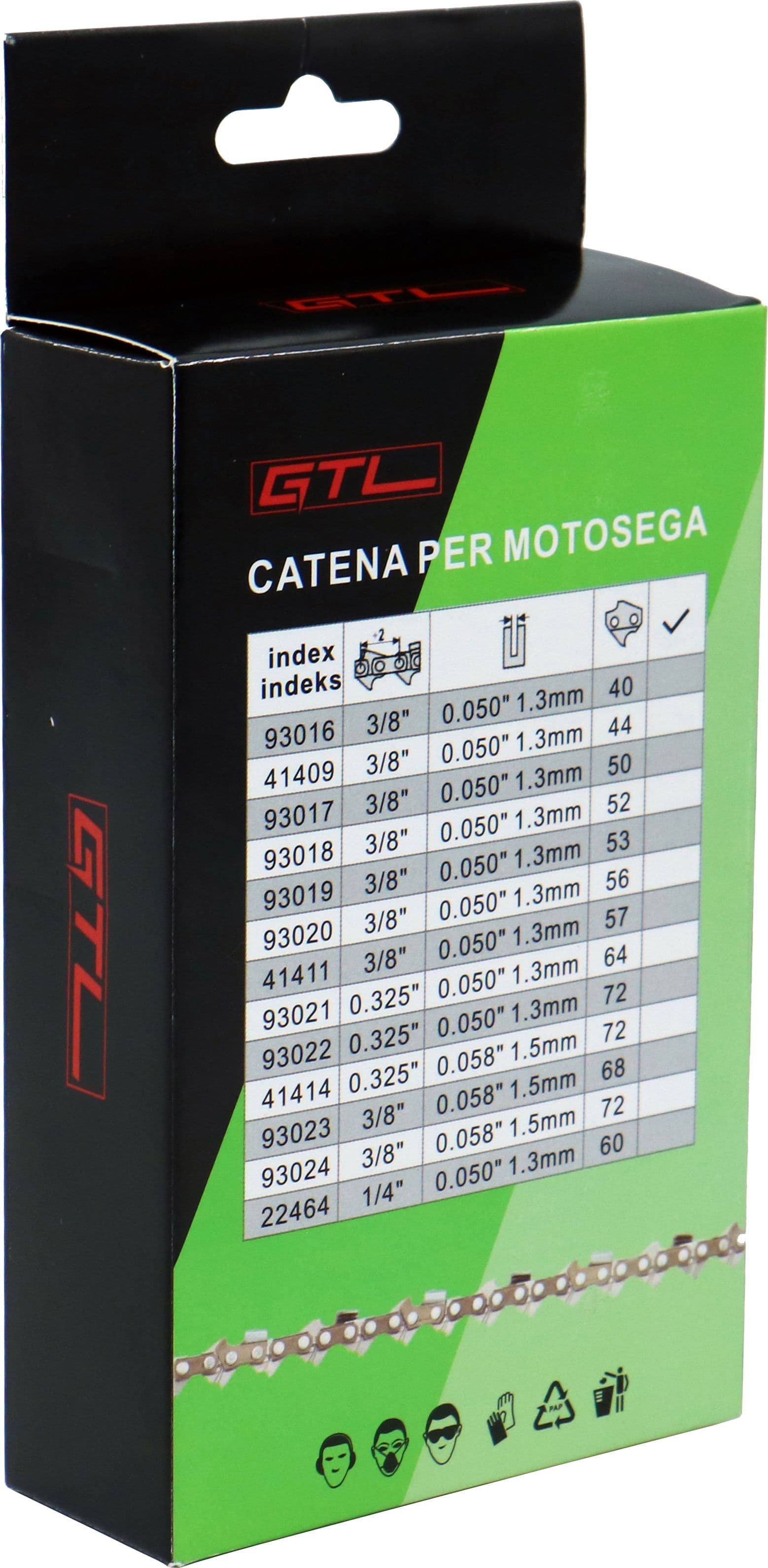 Catena 3/8 1,3 57E per Motosega Kt 3800 40 x 16 cm - 2