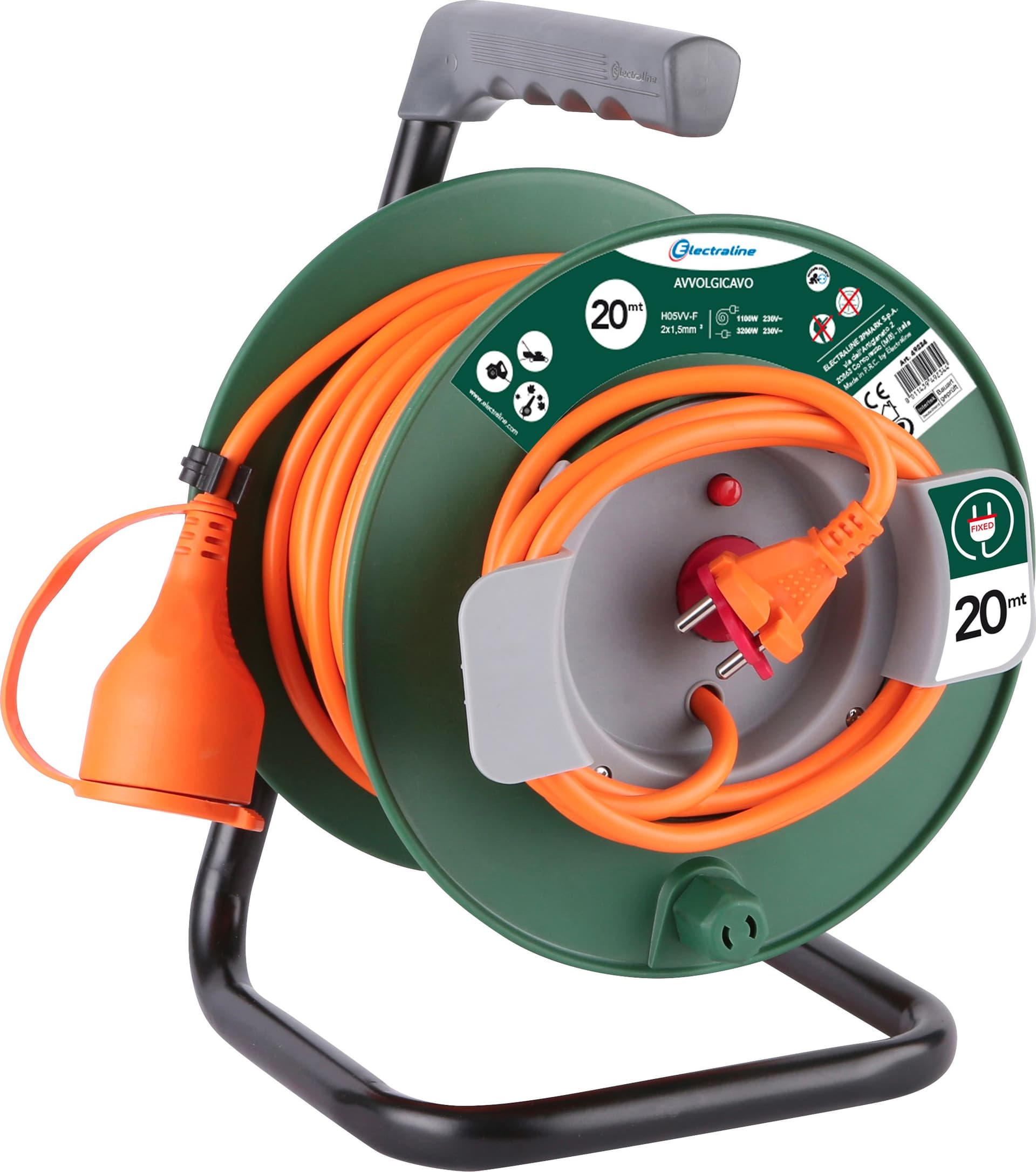 Avvolgicavo 20 m Sez 2 x 1,5 per Tosaerba - 2