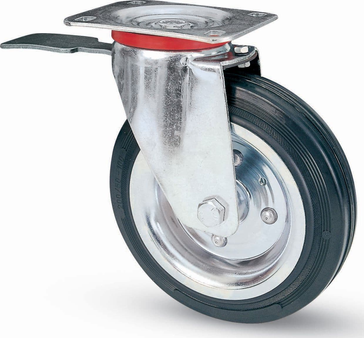 Ruota Industriale D 150 Gomma 80BIS Piastra Gir Fre Avo