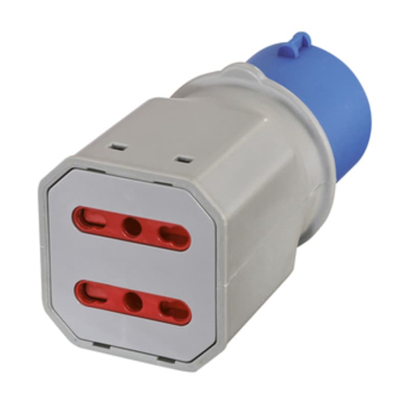 Adattatore Industriale 16A 220V 2PR Bip IP44 Fig. 7 10 Pezzi - 2