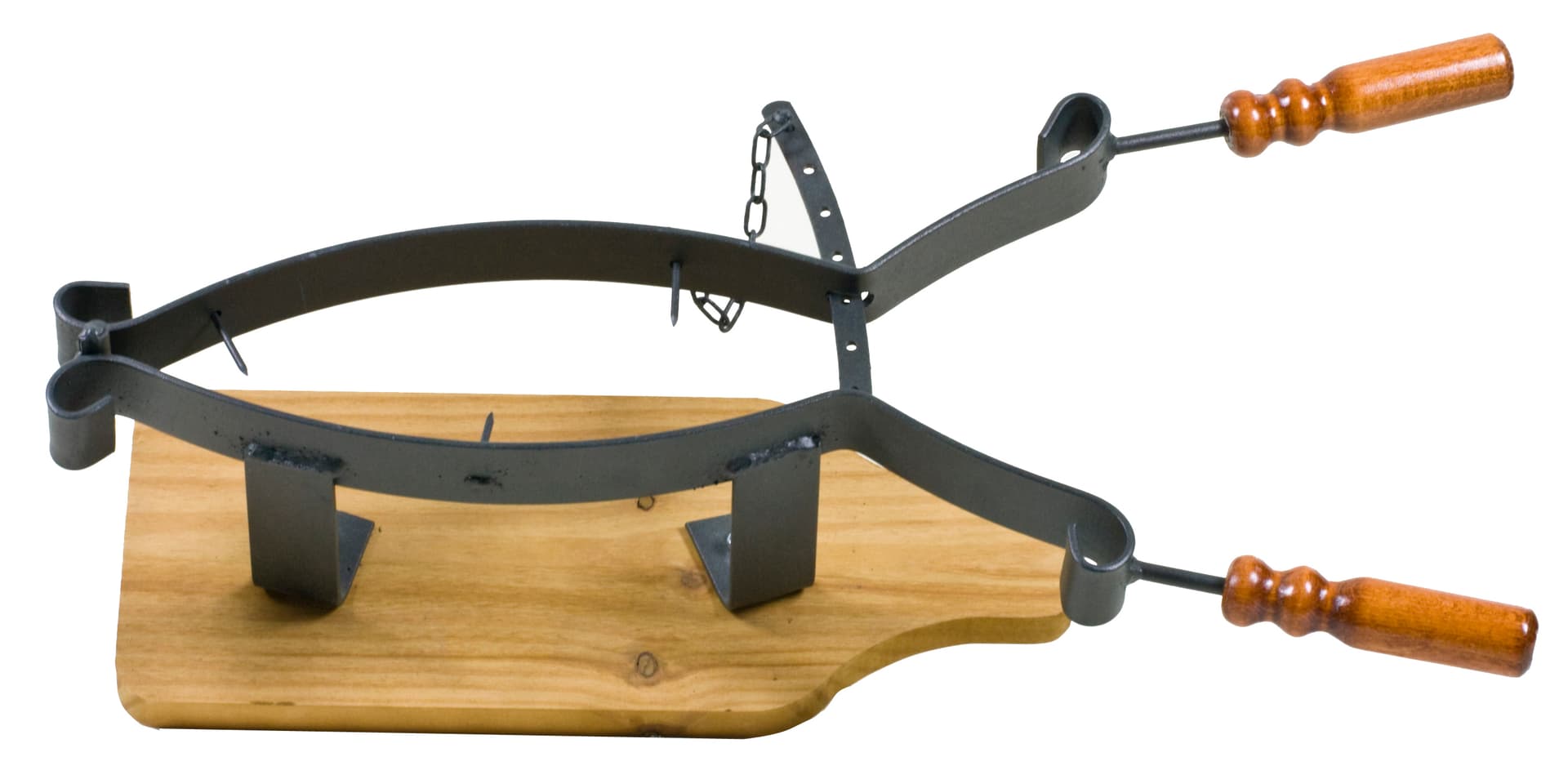 Porta Prosciutto Acciaio su Base Legno e Cernier - 2