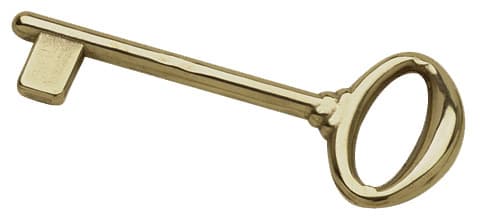 Chiave Classica Ottone Lucido per Porte Benini 12 Pezzi - 2
