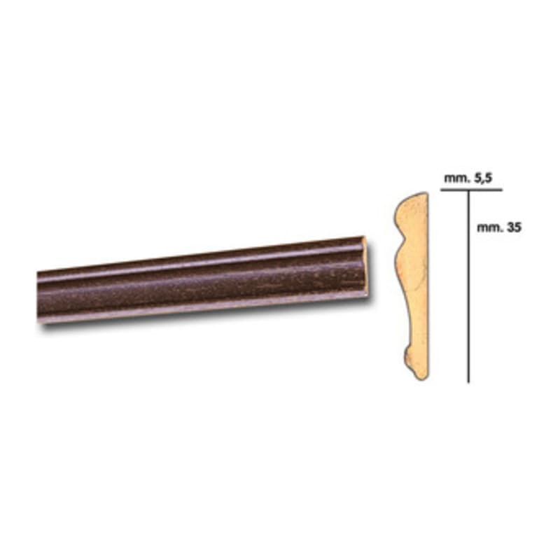 Cornice per Parati 5,5 x 35 Barocco 200 cm Noce Scuro 25 Pezzi - 2