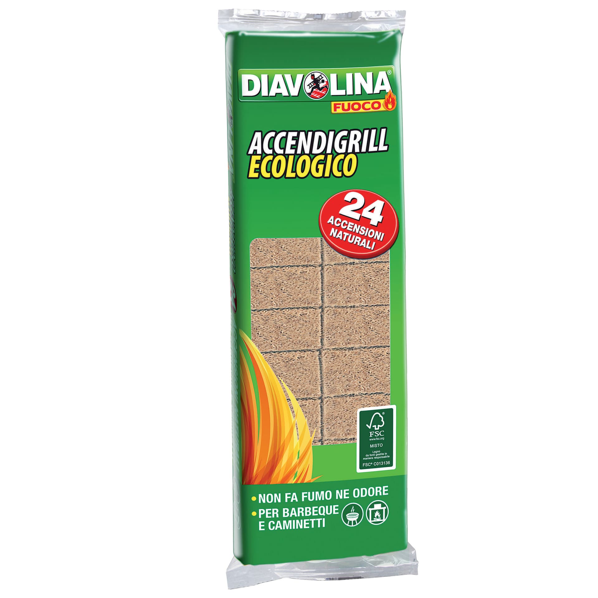Accendifuoco 24 Cubi Diavolina Ecologico 15330 Facco Giuseppe & C 24 Pezzi - 2