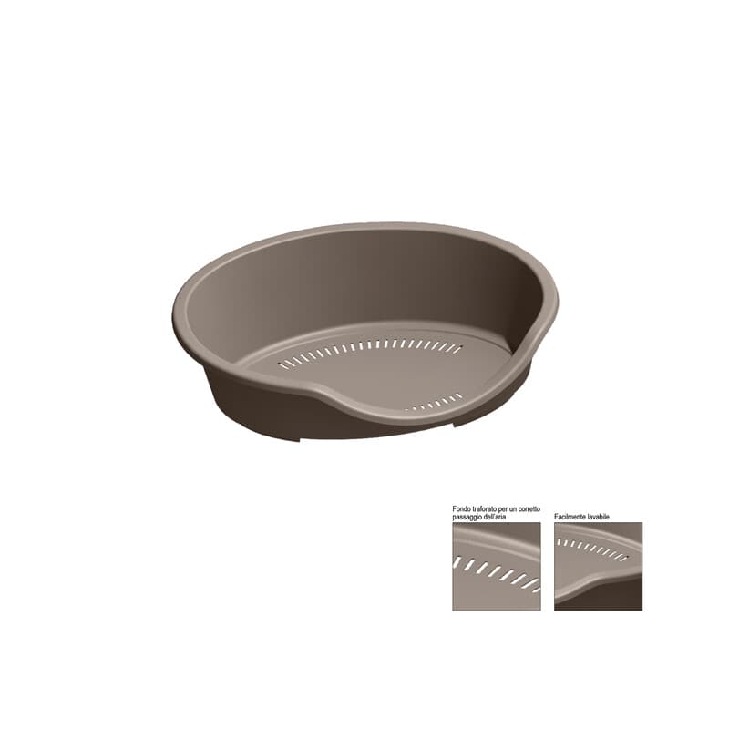 Zoov Lettino per Cani Gatti 60 x 40 x 20 cm Tortora - 2