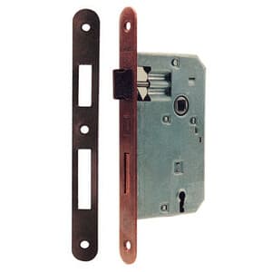 Serratura Q.8 x 70 Ottonata 50 B.tondo Bonaiti Serrature 6,0 Blister Bl - 2