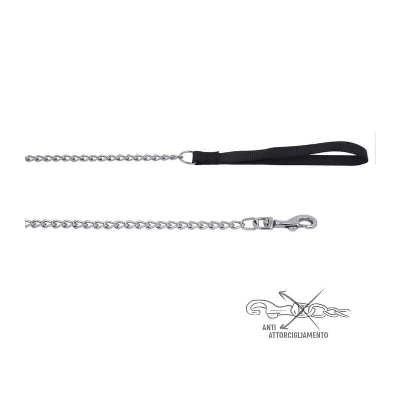 Zoov Guinzaglio Nylon 120 cm Nero con Catena - 2