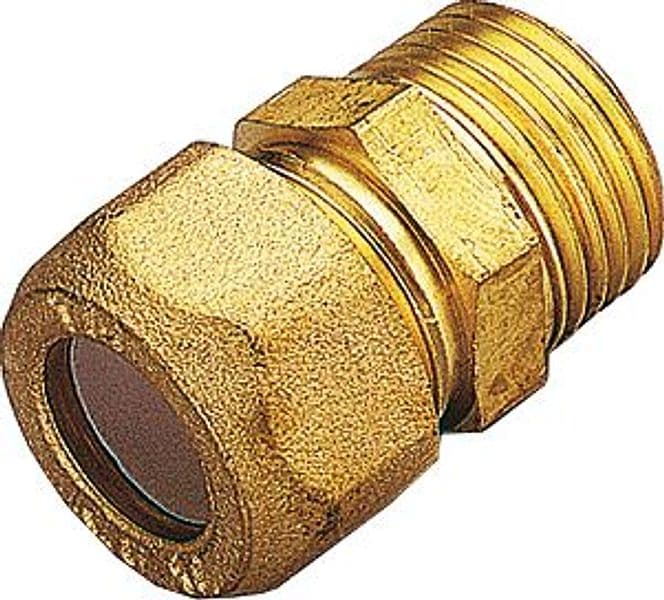 Raccordo Ottone Diritto Bicono M Gas 16 x 1/2 Tiemme 10 Pezzi - 2