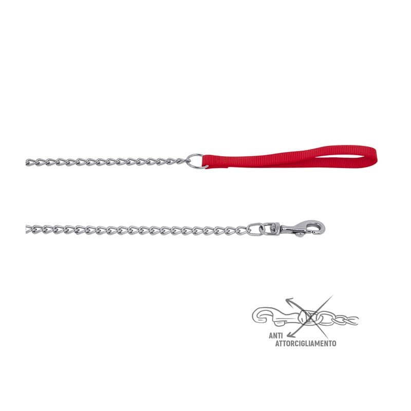Zoov Guinzaglio Nylon 120 cm Rosso con Catena - 2