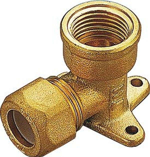 Gomito Ottone Flangiato Bicono F Gas 12 x 1/2 Pes Tiemme 10 Pezzi