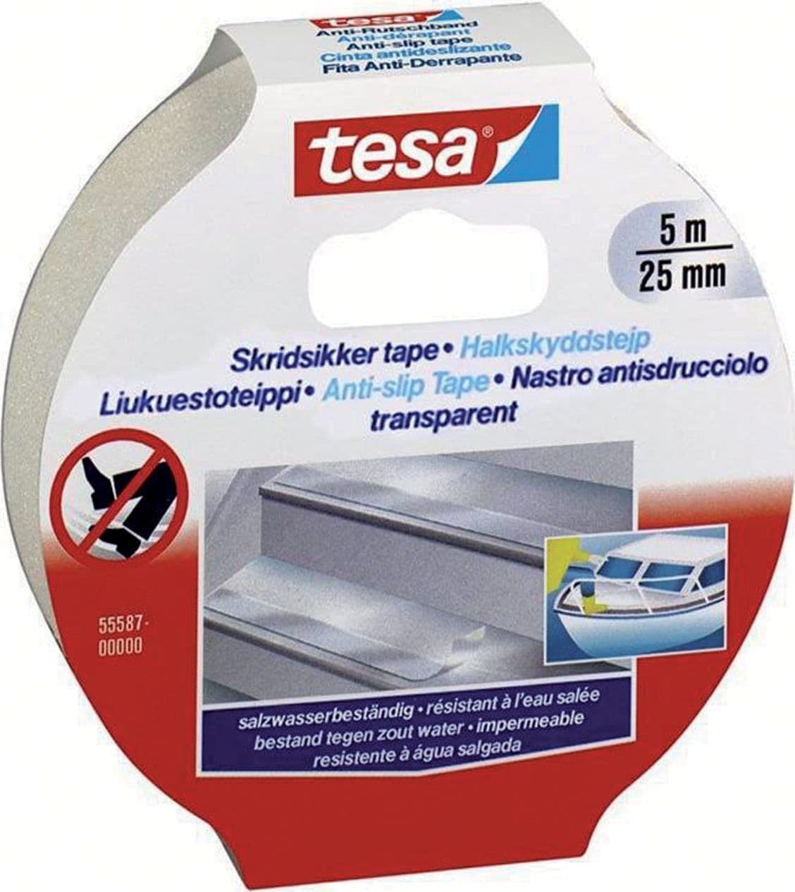 Nastro Antisdrucciolo Tesa 25 mm Rot 5M Trasp 6 Pezzi