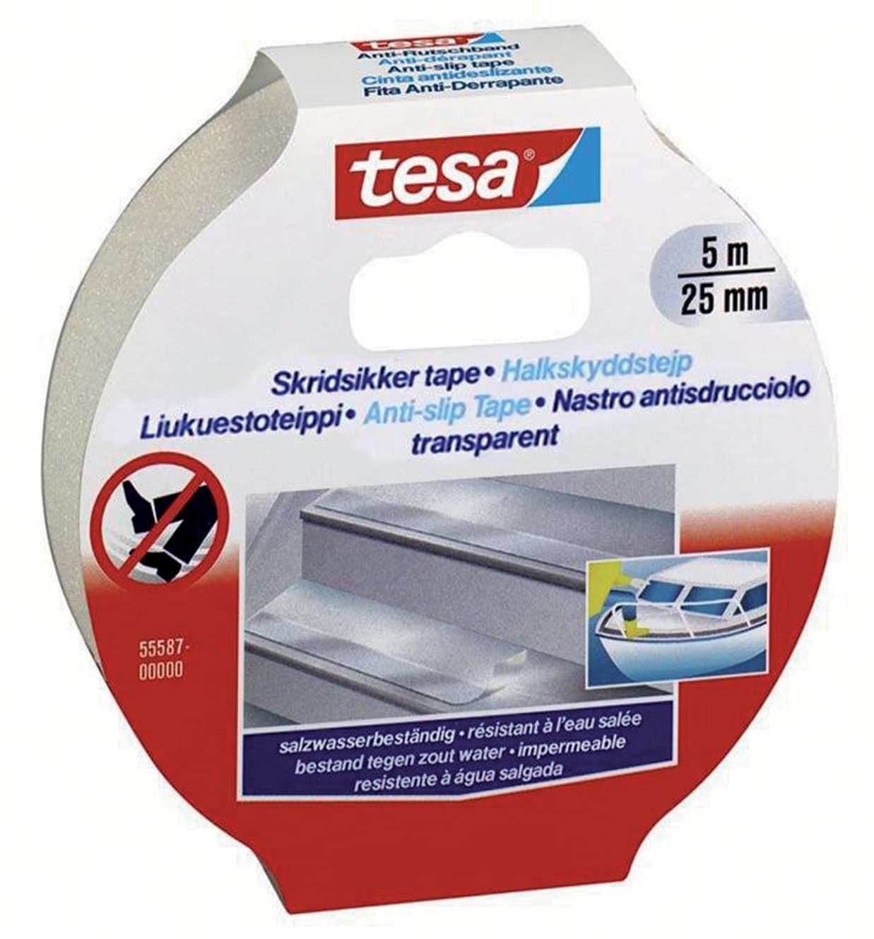 Nastro Antisdrucciolo Tesa 25 mm Rot 5M Trasp 6 Pezzi - 2