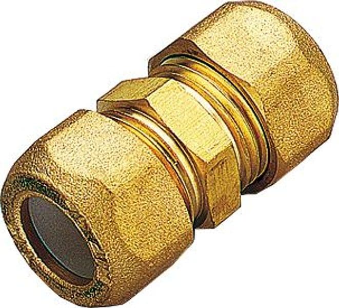 Raccordo Ottone Diritto Doppio Bicono 14 x 1/2 Tiemme 10 Pezzi - 2