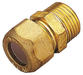 Raccordo Ottone Diritto Bicono M Gas 14 x 1/2 Tiemme 10 Pezzi - 2