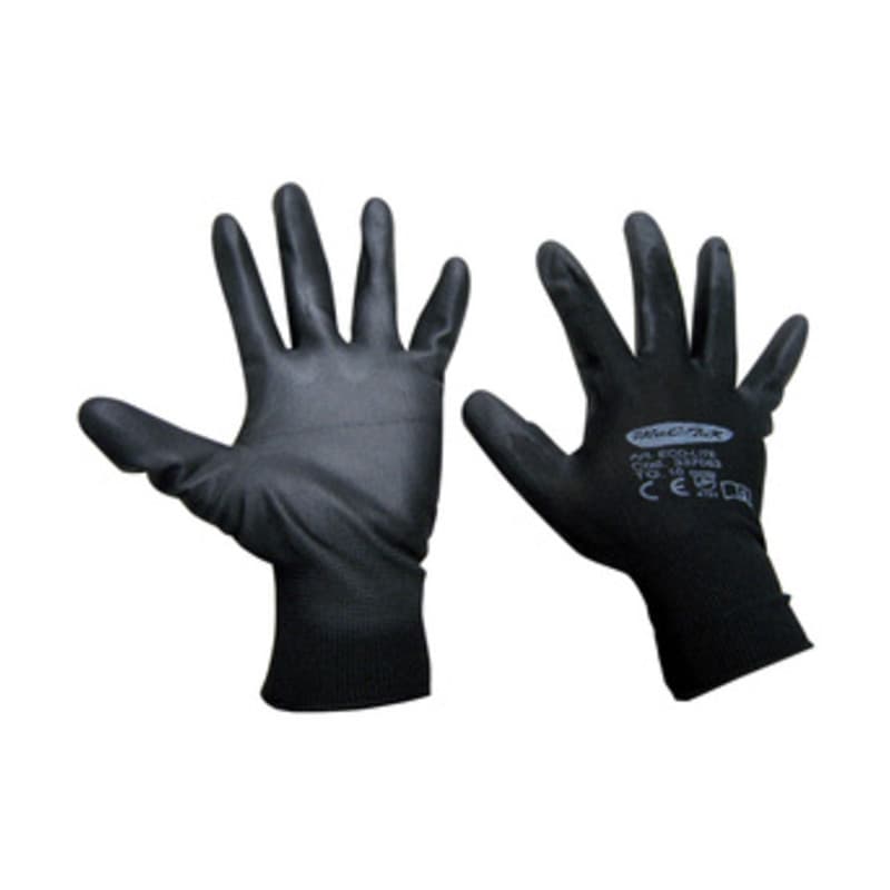 Guanti da Lavoro Nylon Poliuretano Eco Lite Nero Taglia 9 12 Paia - 2