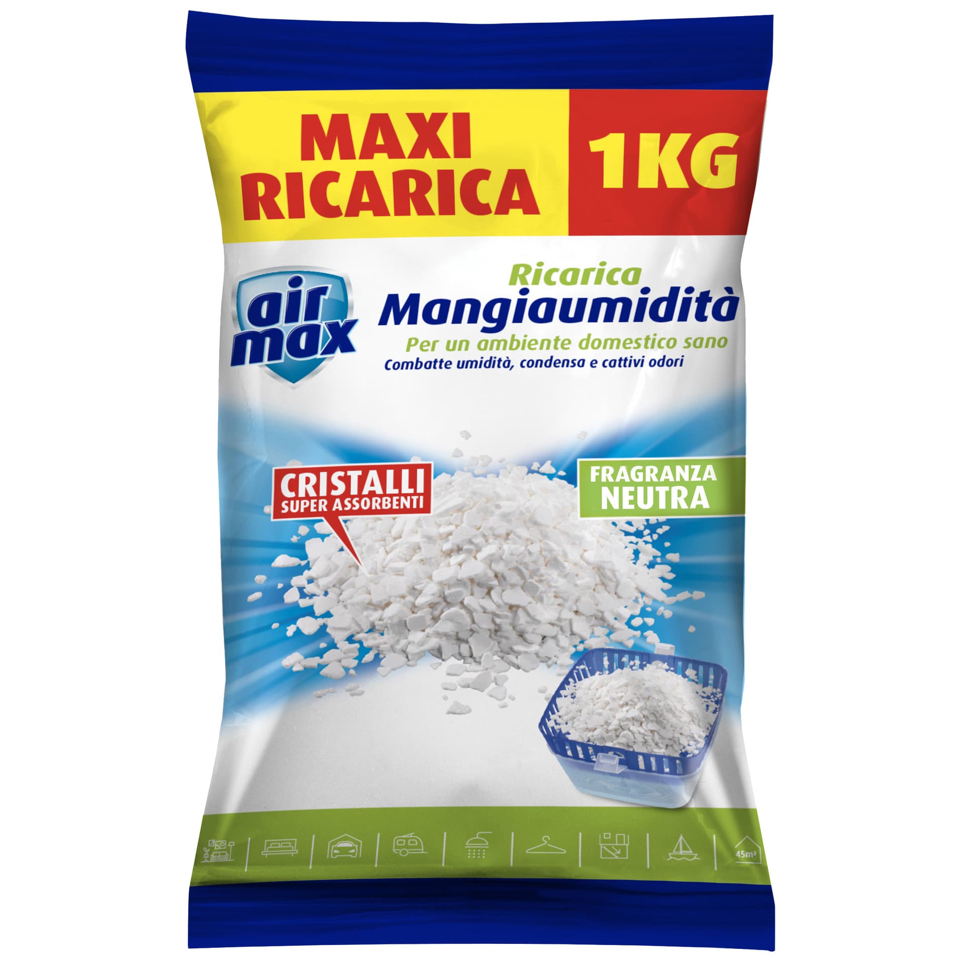 Airmax Assorbiumidita Ricarica Sali 1 kg Neutri 6 Pezzi - 2