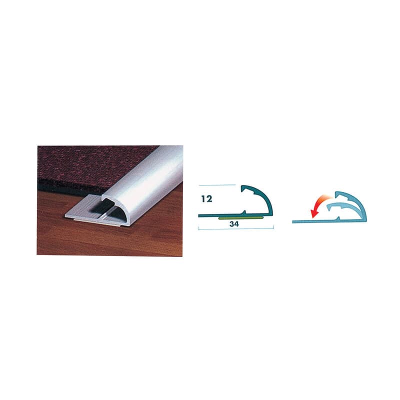 Conf. 2 Profili Alluminio Passatoia 67 cm Arg Arcansas - 2